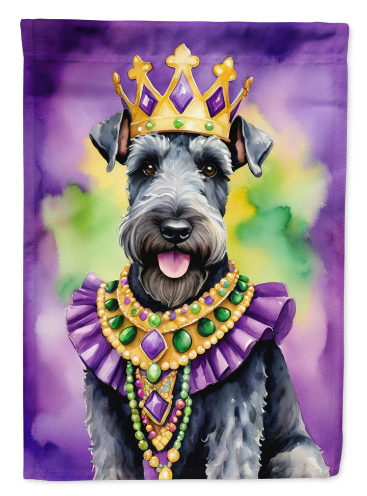 Kerry Blue Terrier King of Mardi Gras House Flag Image 1