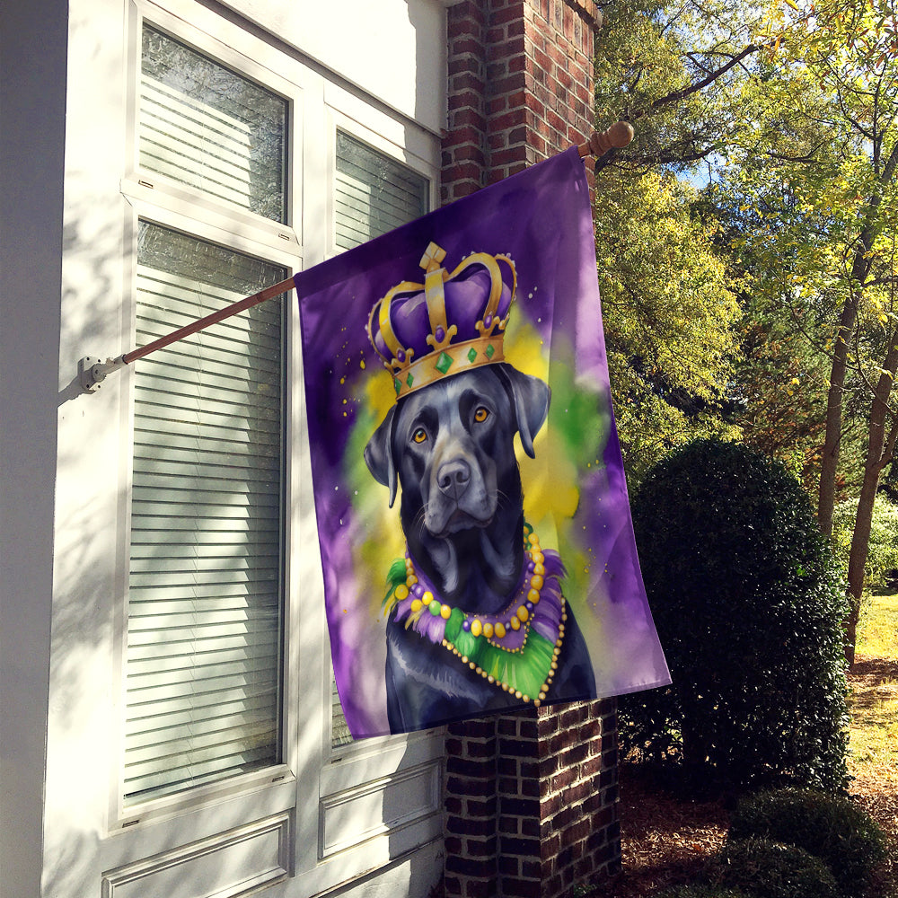 Labrador Retriever King of Mardi Gras House Flag Image 2