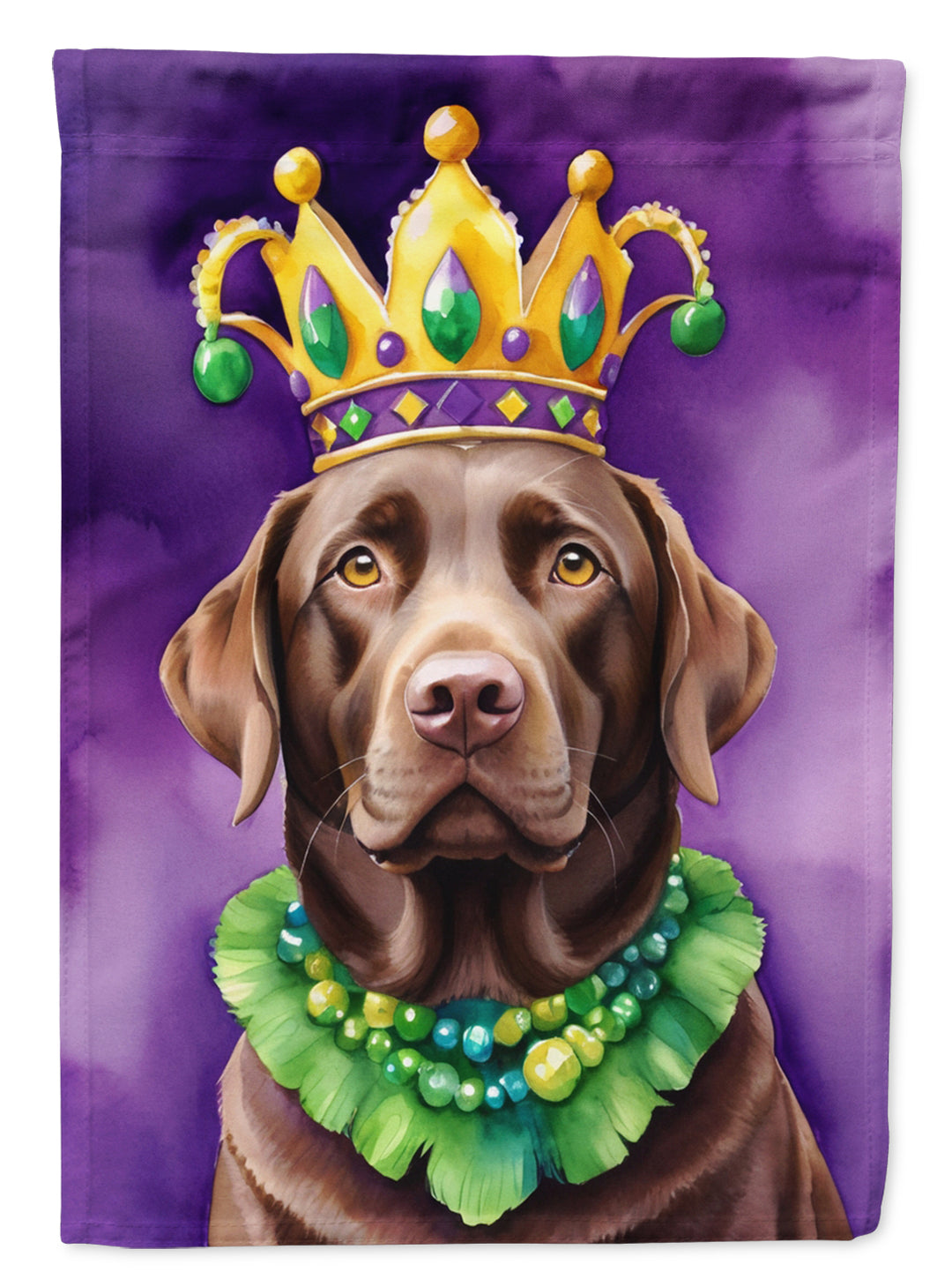 Labrador Retriever King of Mardi Gras House Flag Image 1