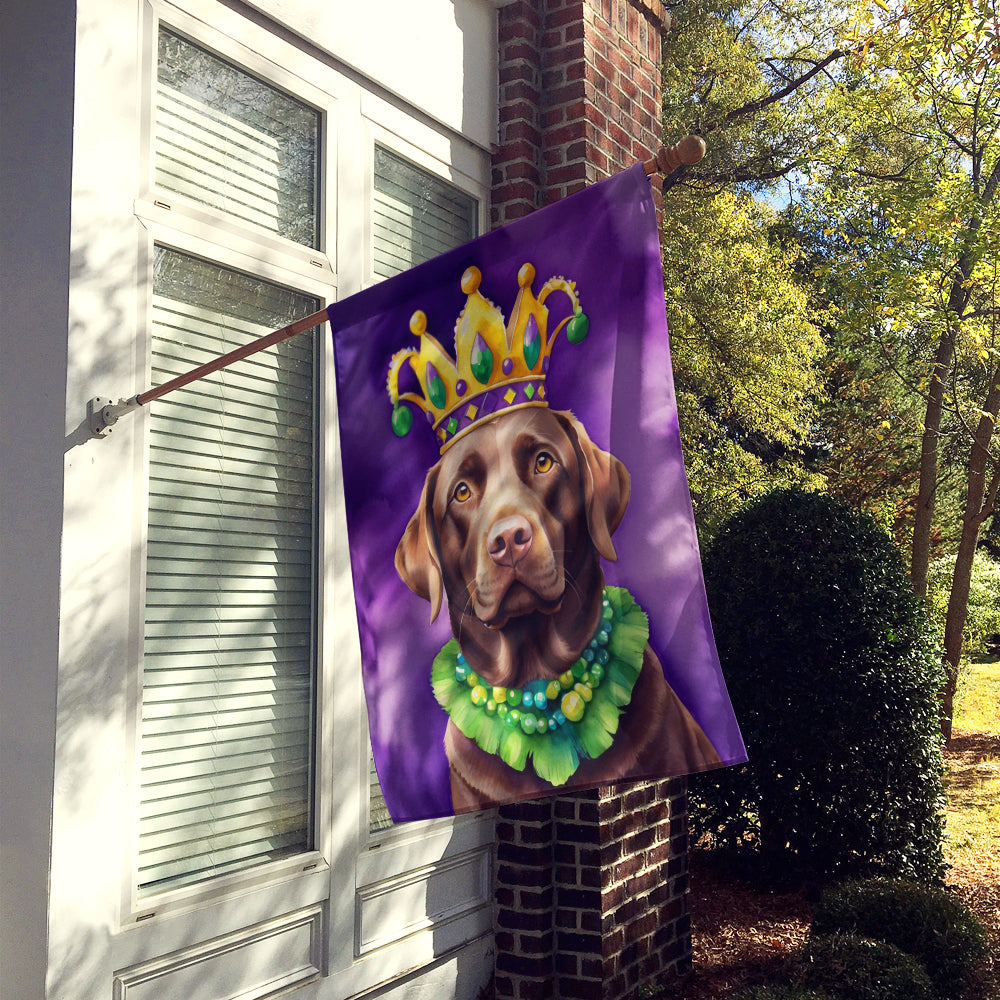 Labrador Retriever King of Mardi Gras House Flag Image 2