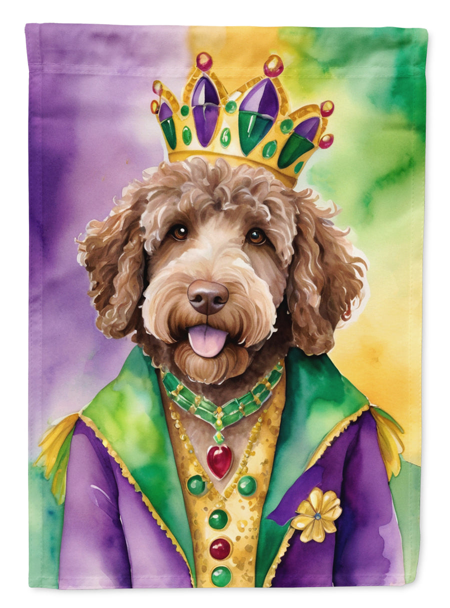 Labradoodle King of Mardi Gras House Flag Image 1