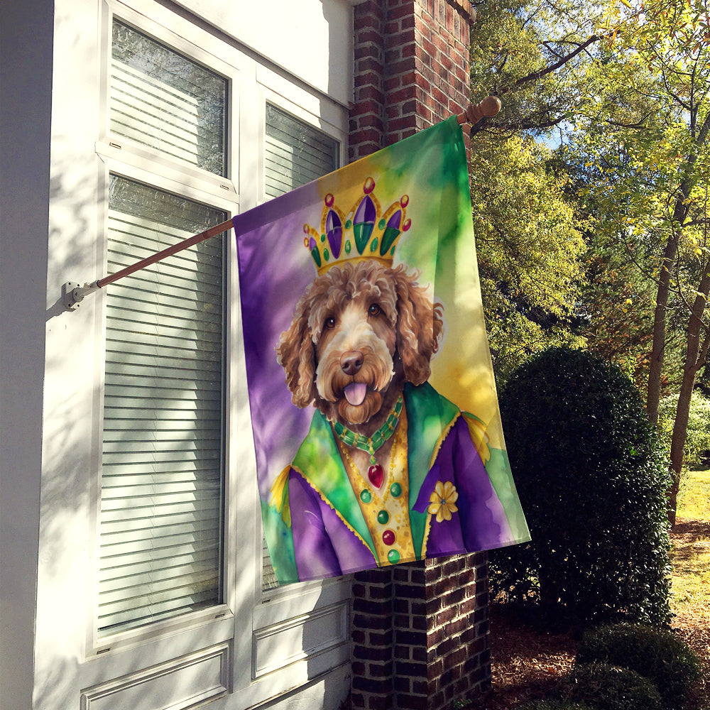 Labradoodle King of Mardi Gras House Flag Image 2