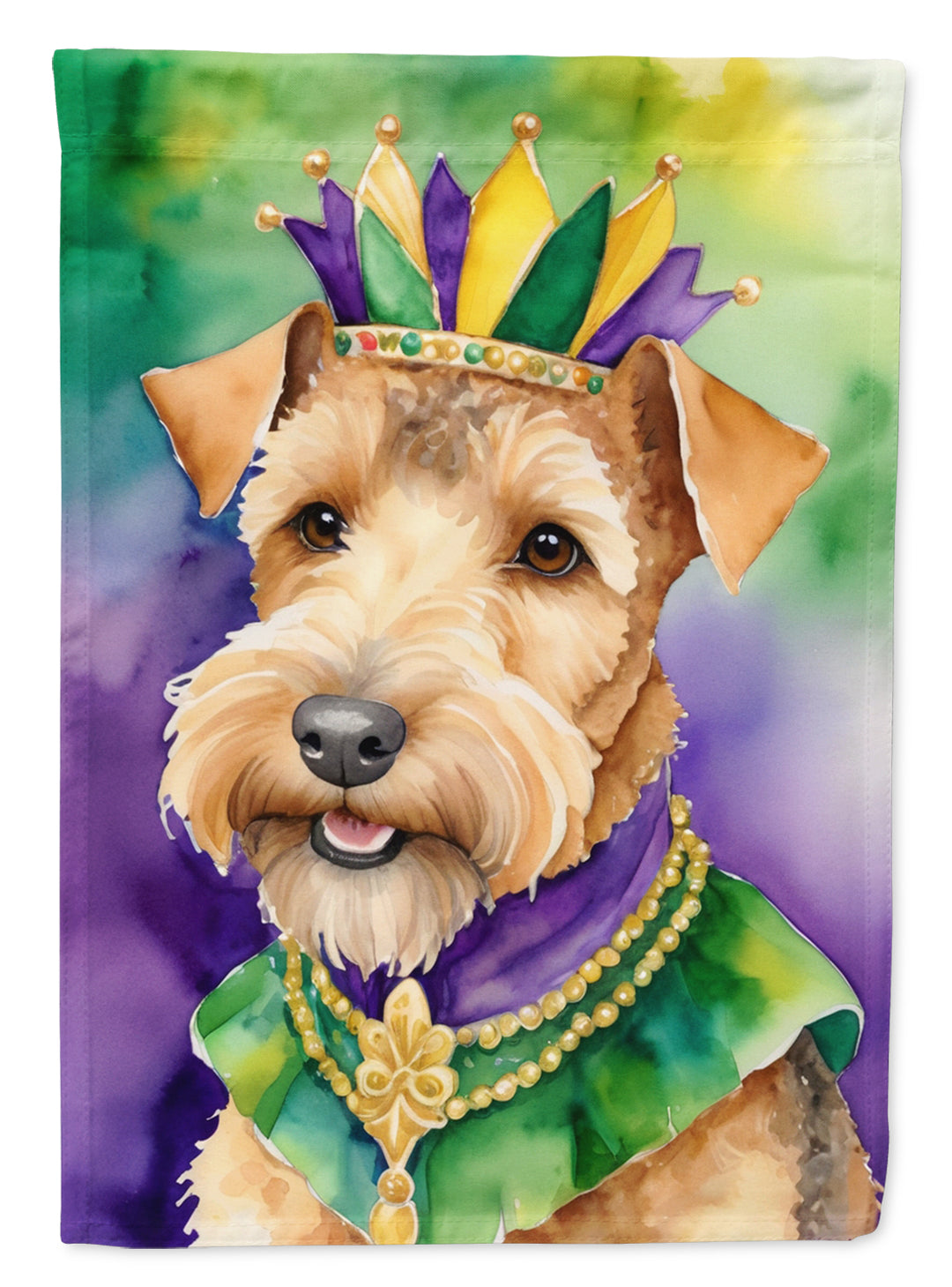 Lakeland Terrier King of Mardi Gras House Flag Image 1