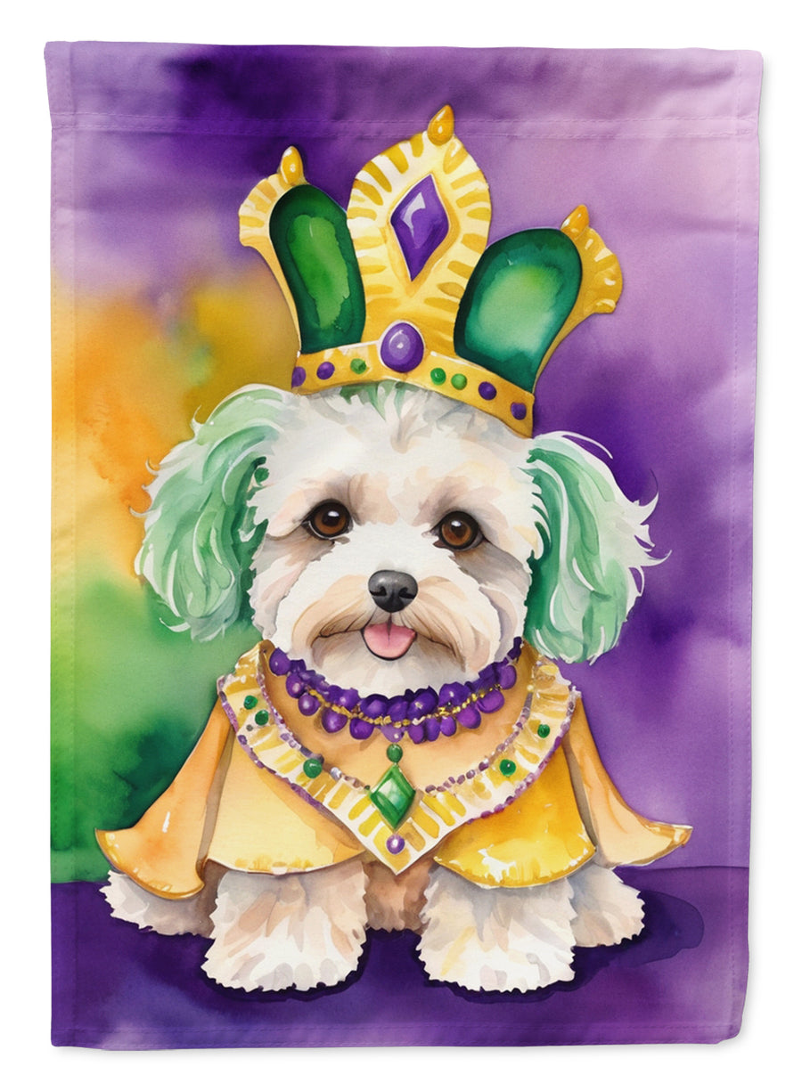 Maltipoo King of Mardi Gras House Flag Image 1