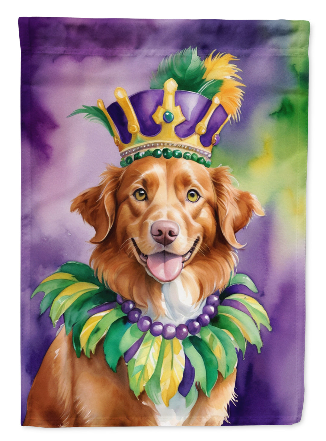 Nova Scotia Duck Tolling Retriever King of Mardi Gras House Flag Image 1