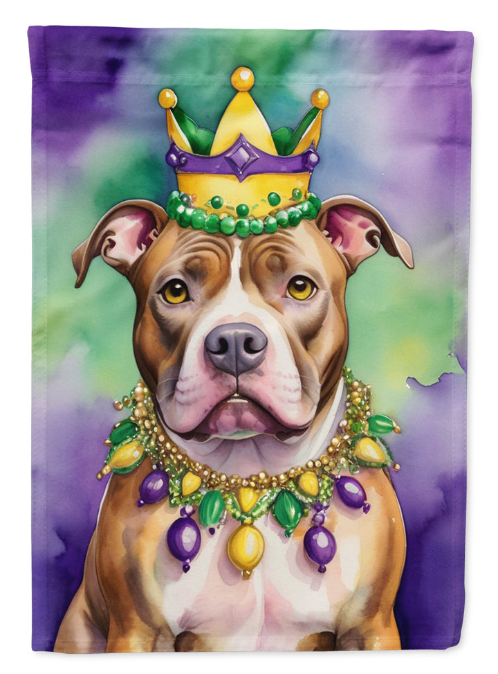 Pit Bull Terrier King of Mardi Gras House Flag Image 1