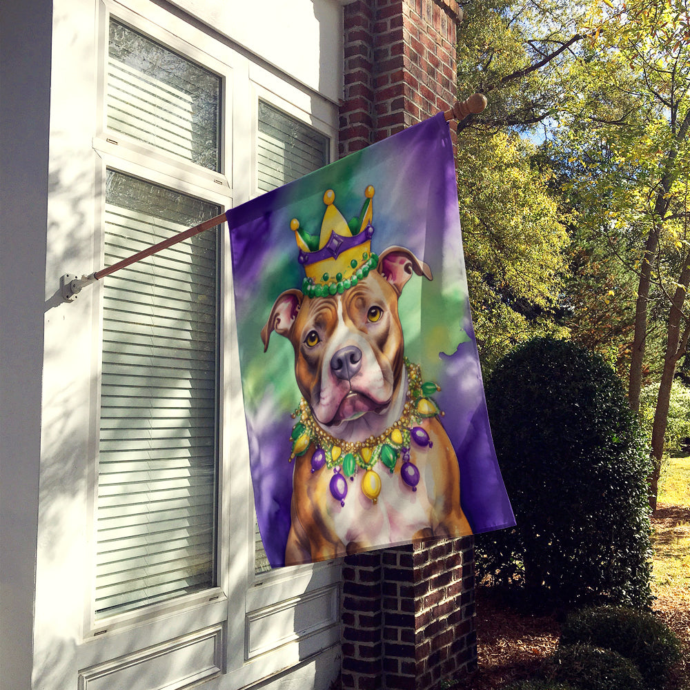 Pit Bull Terrier King of Mardi Gras House Flag Image 2