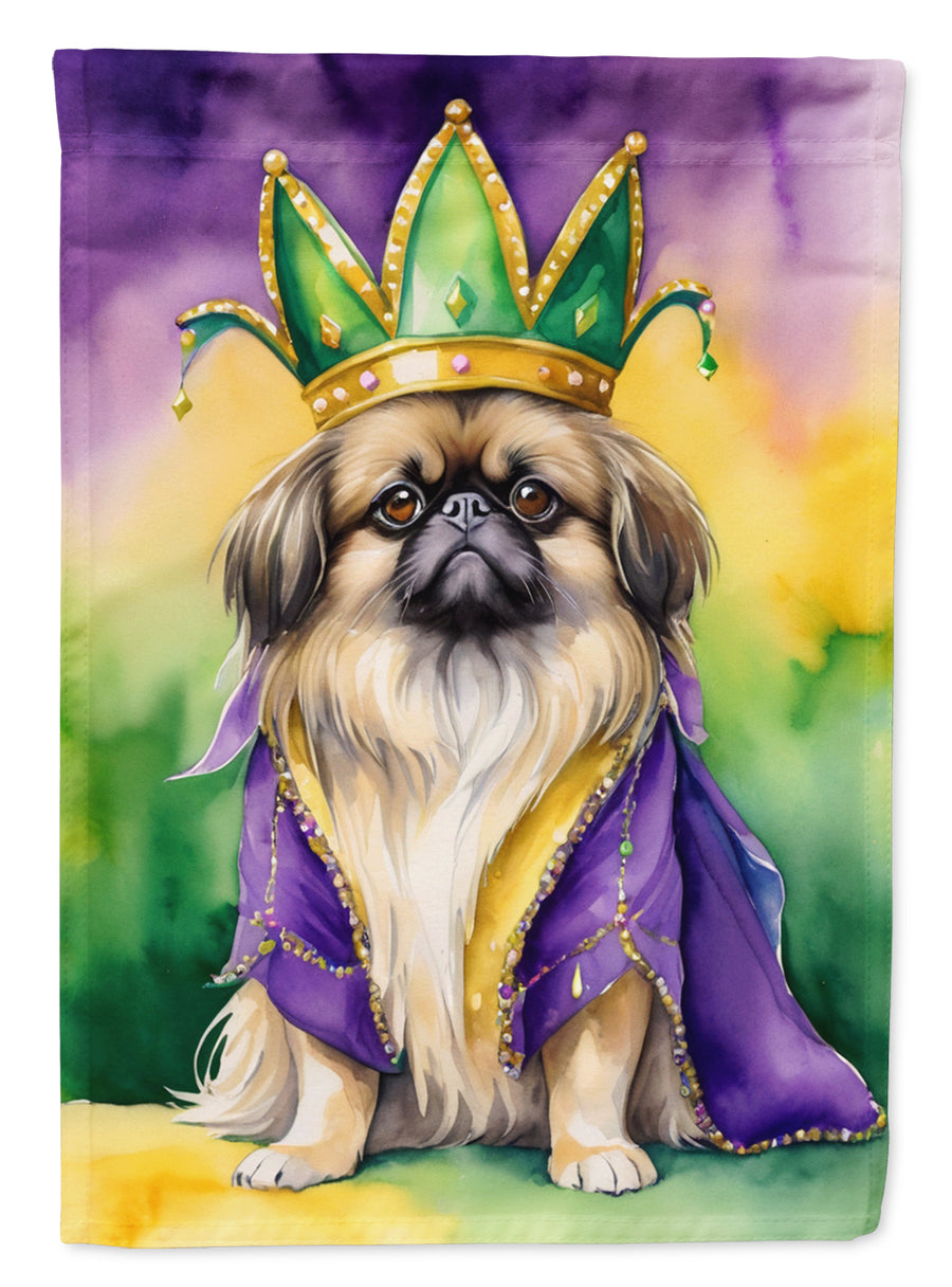 Pekingese King of Mardi Gras House Flag Image 1