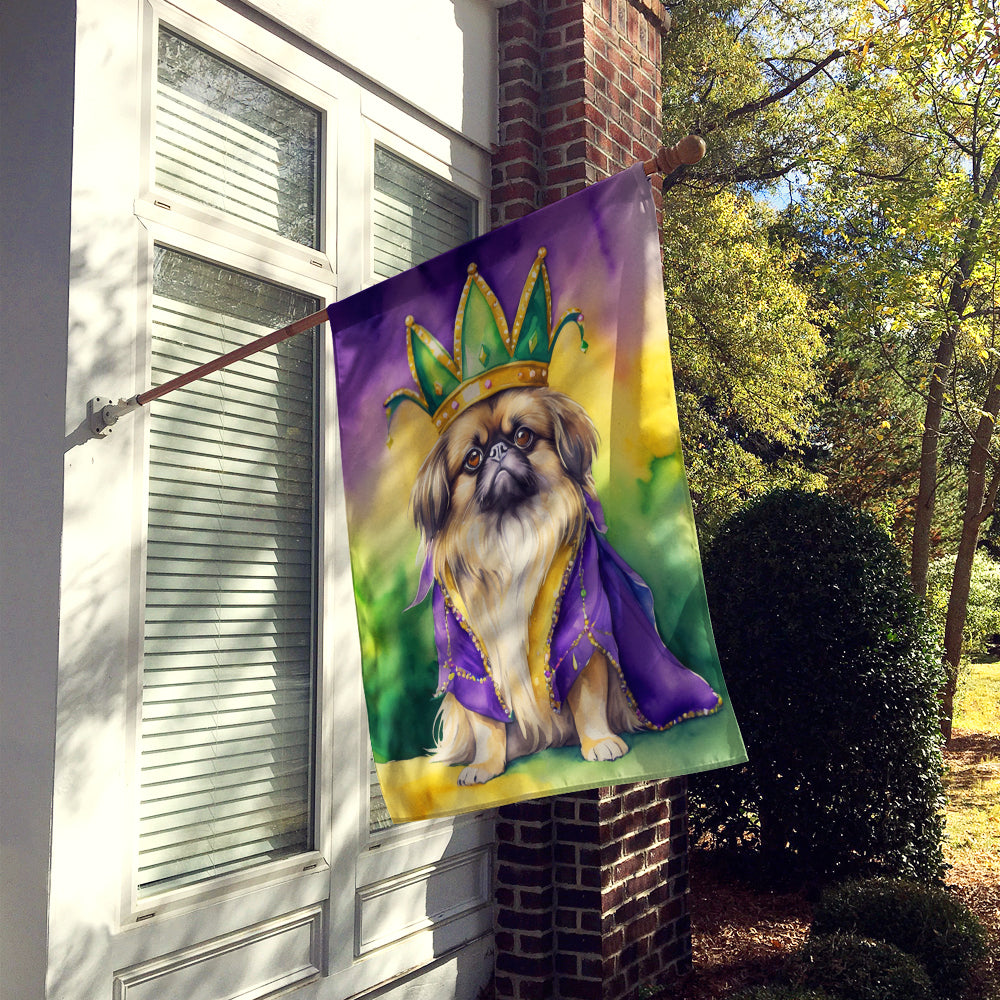 Pekingese King of Mardi Gras House Flag Image 2