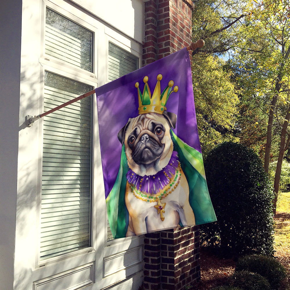 Pug King of Mardi Gras House Flag Image 2