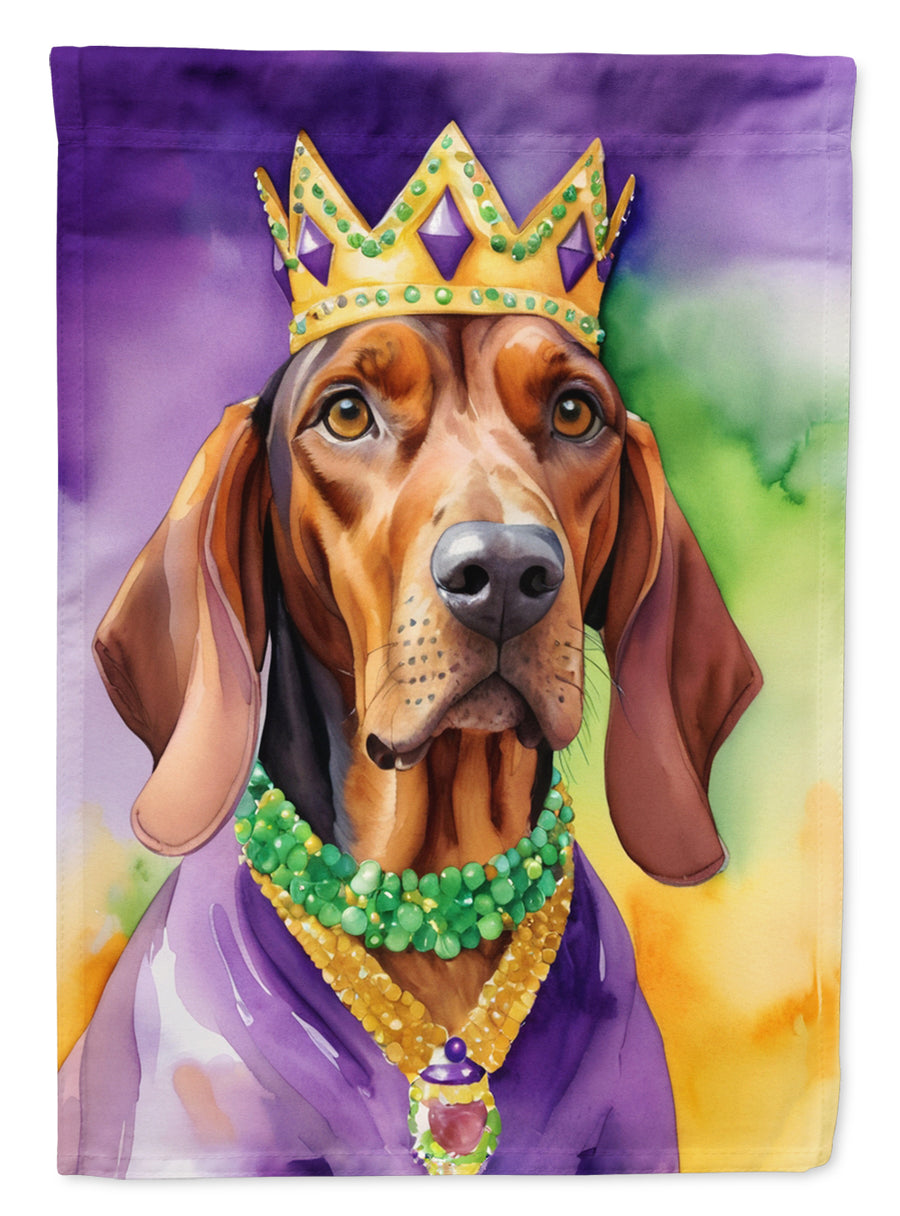 Redbone Coonhound King of Mardi Gras House Flag Image 1