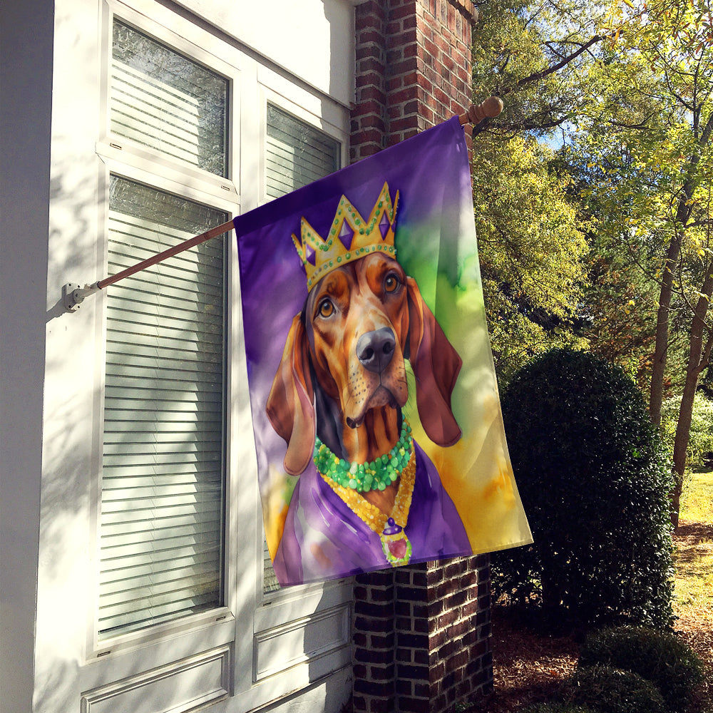 Redbone Coonhound King of Mardi Gras House Flag Image 2