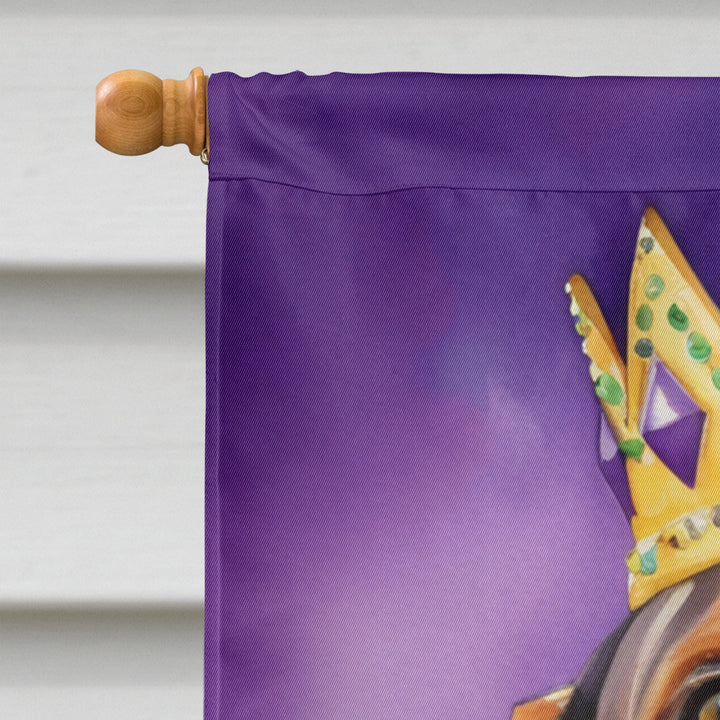 Redbone Coonhound King of Mardi Gras House Flag Image 3