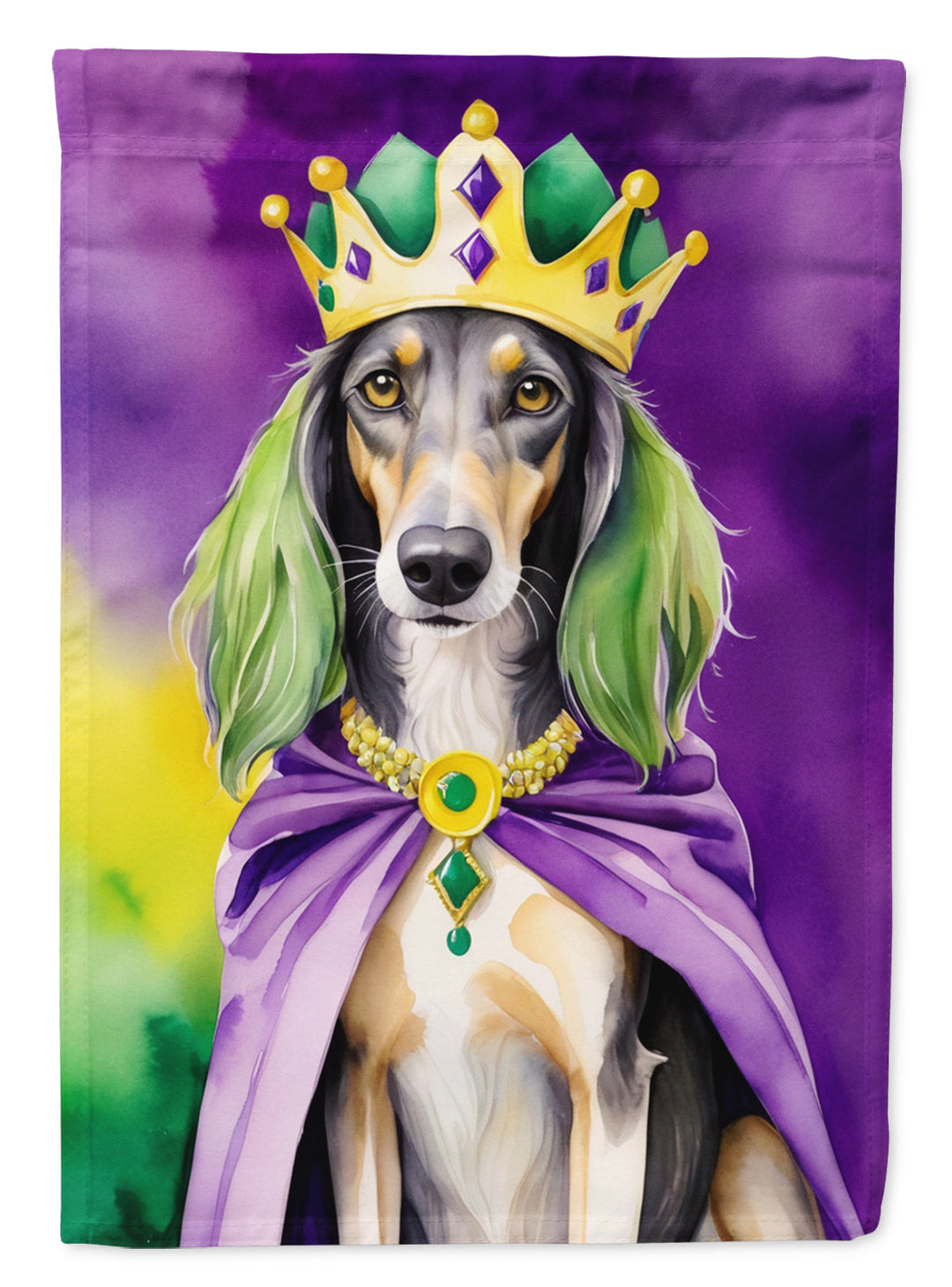 Saluki King of Mardi Gras House Flag Image 1