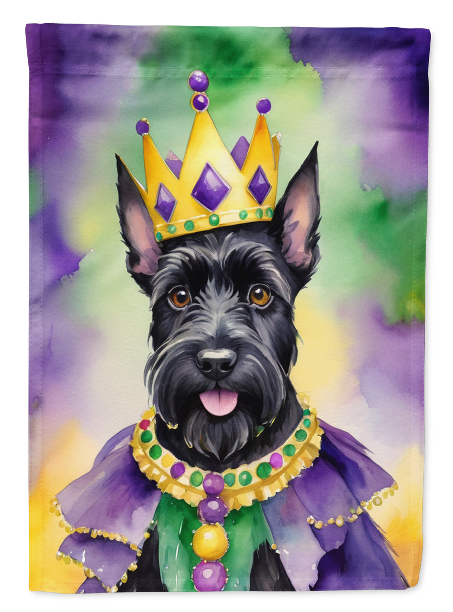 Scottish Terrier King of Mardi Gras House Flag Image 1