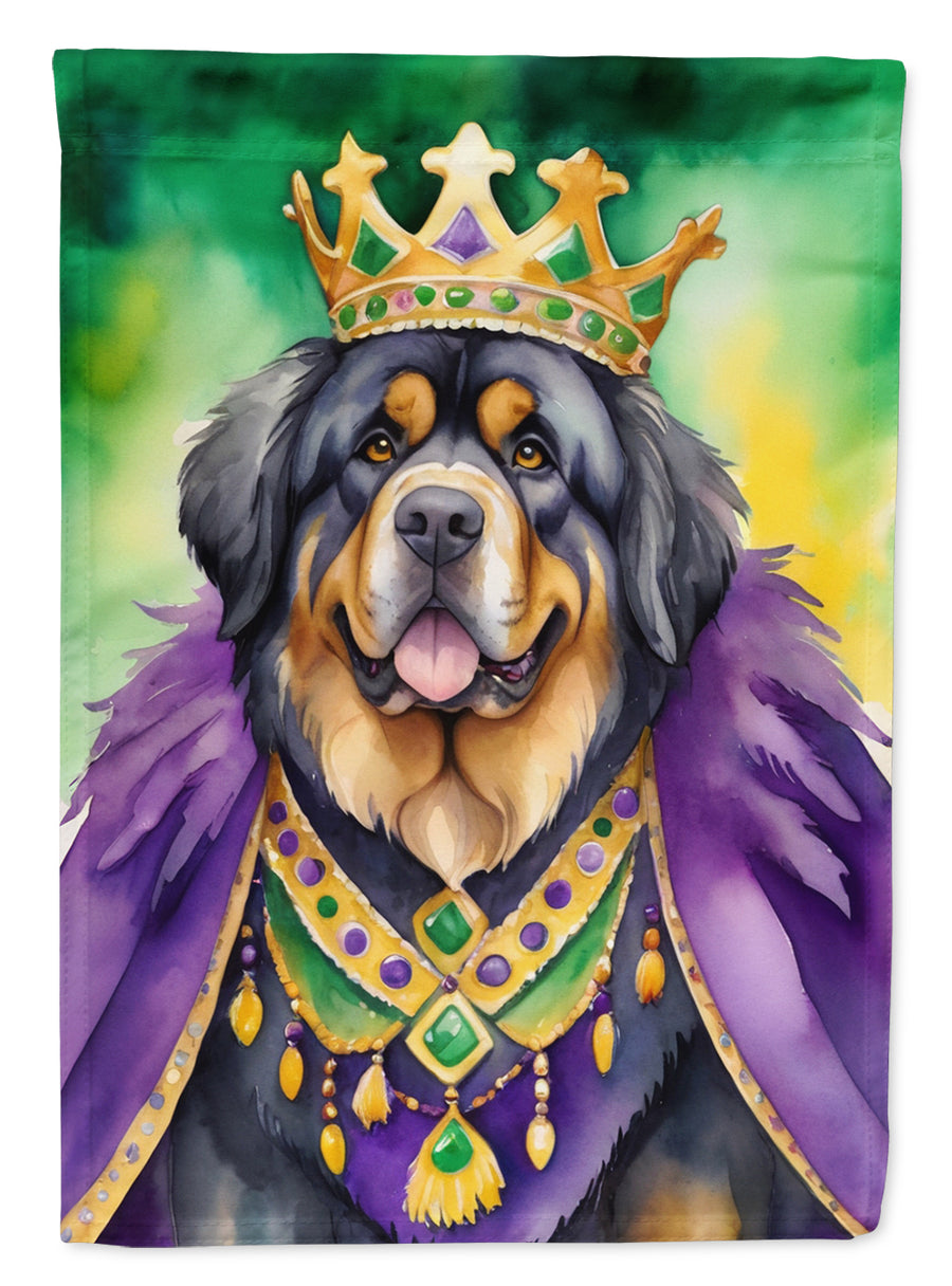 Tibetan Mastiff King of Mardi Gras House Flag Image 1