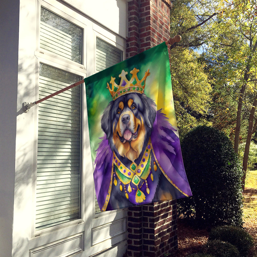 Tibetan Mastiff King of Mardi Gras House Flag Image 2