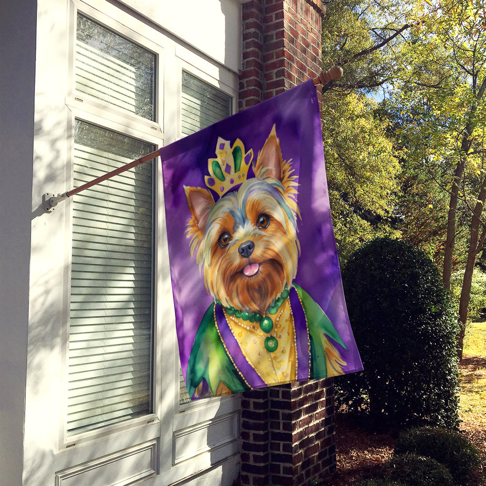 Yorkshire Terrier King of Mardi Gras House Flag Image 2