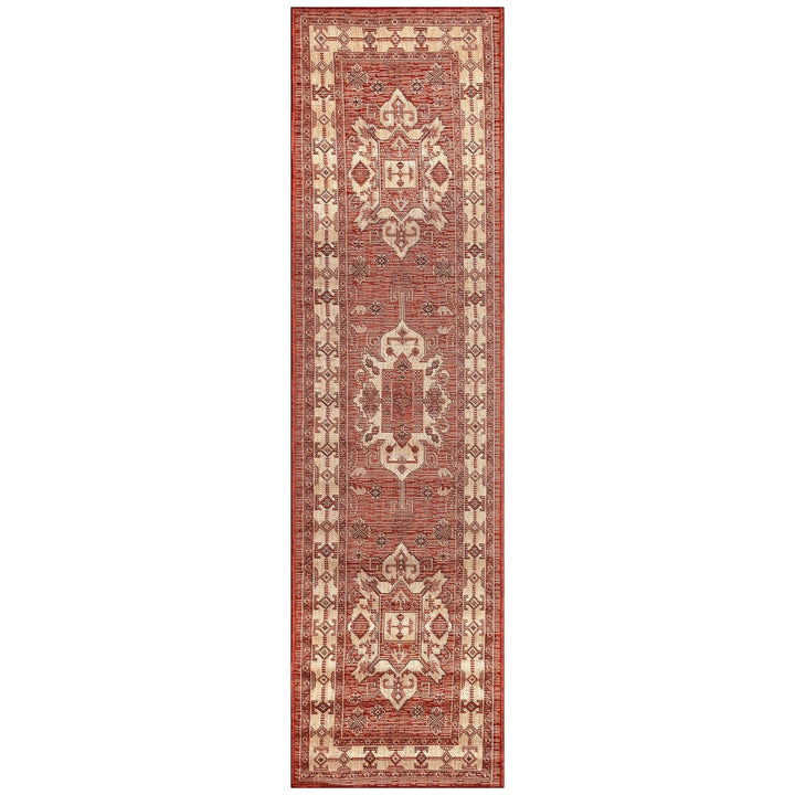 Liora Manne Kilim Area Rug Indoor Outdoor Chili Red Geometric 5x8 Weather Resistant Image 12