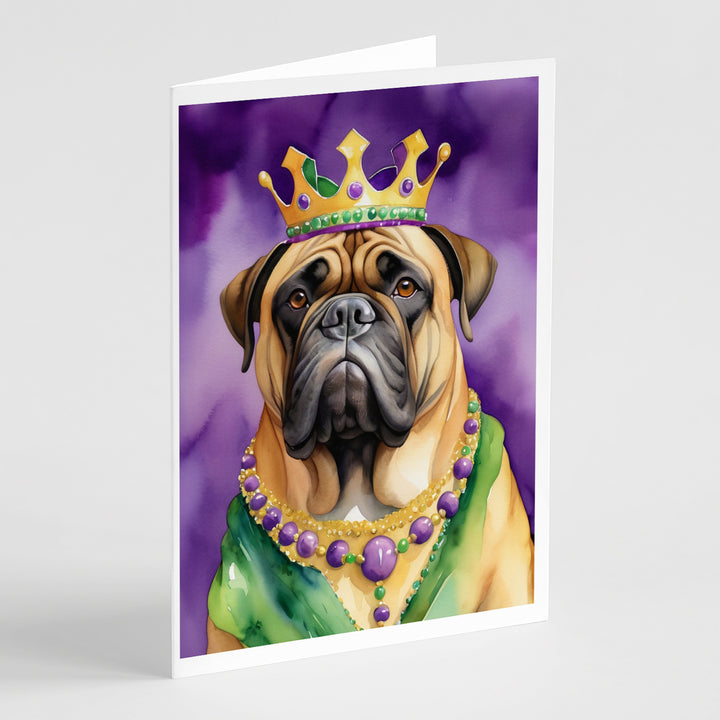 Bullmastiff King of Mardi Gras Greeting Cards Pack of 8 Image 1