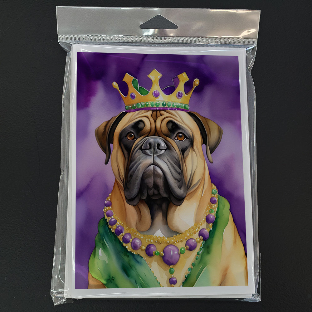 Bullmastiff King of Mardi Gras Greeting Cards Pack of 8 Image 3