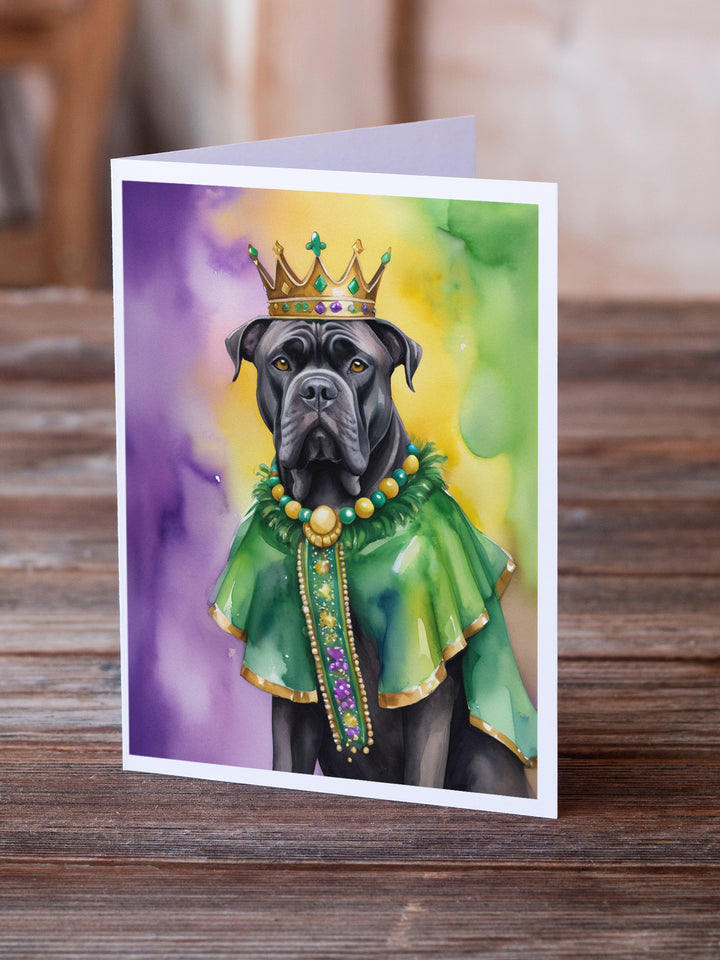 Cane Corso King of Mardi Gras Greeting Cards Pack of 8 Image 2