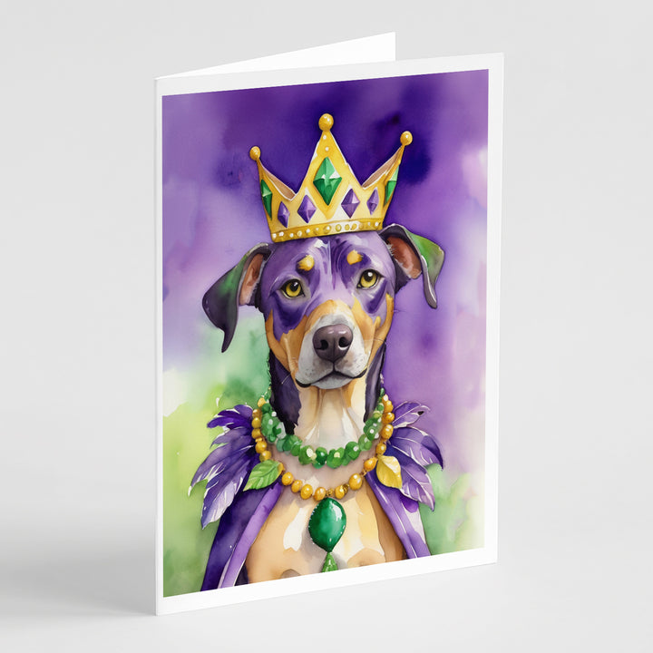 Catahoula King of Mardi Gras Greeting Cards Pack of 8 Image 1