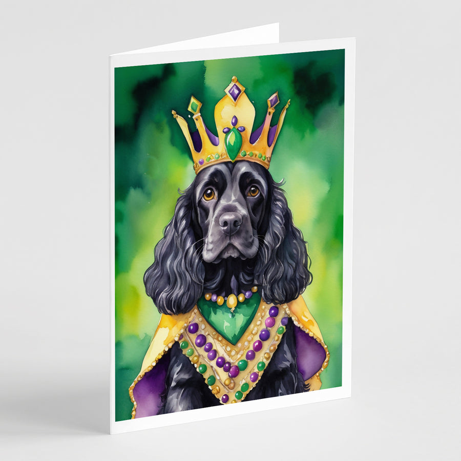 Cocker Spaniel King of Mardi Gras Greeting Cards Pack of 8 Image 1