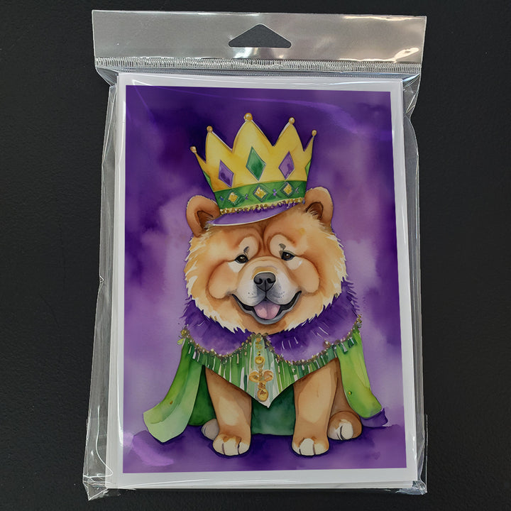 Chow Chow King of Mardi Gras Greeting Cards Pack of 8 Image 3