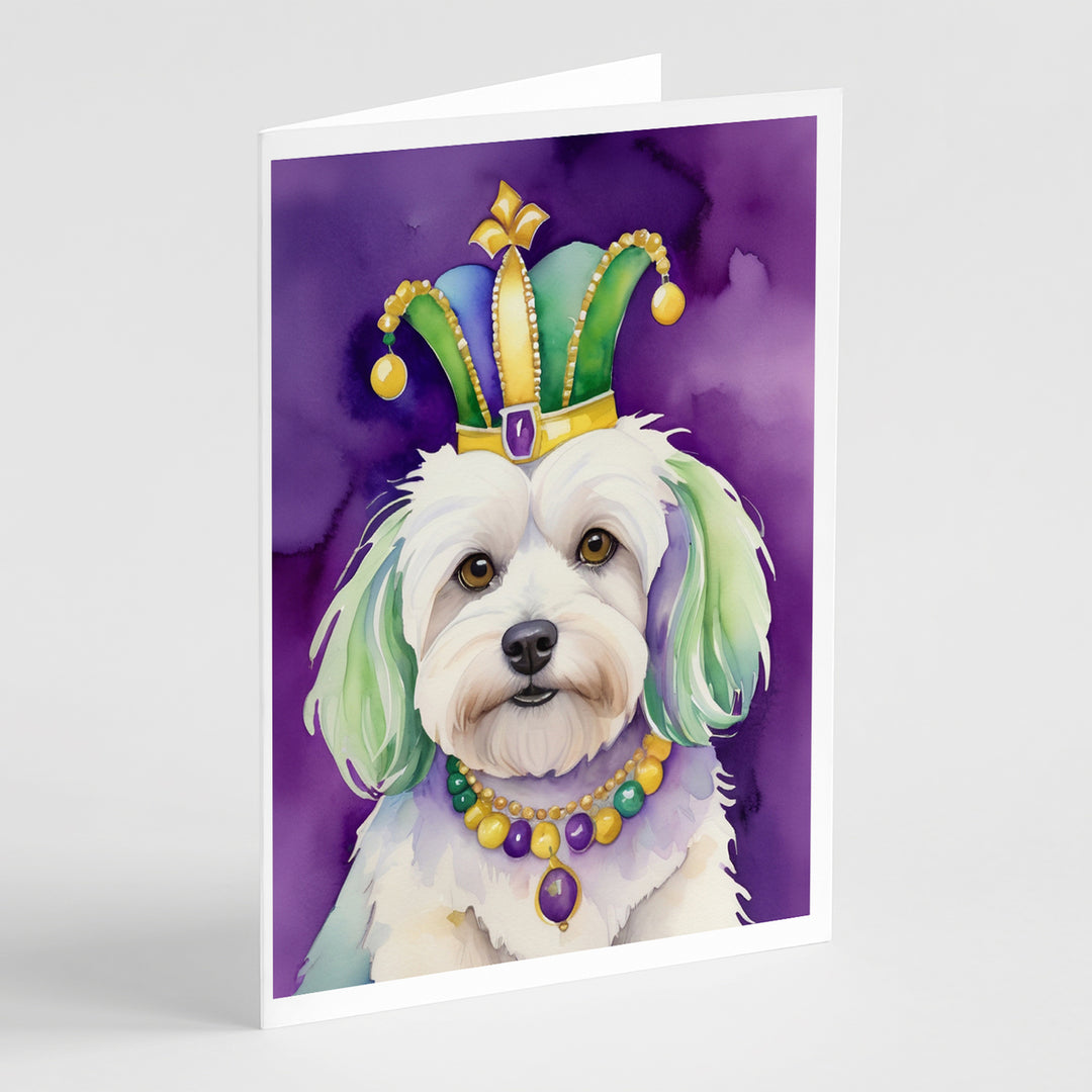 Coton de Tulear King of Mardi Gras Greeting Cards Pack of 8 Image 1