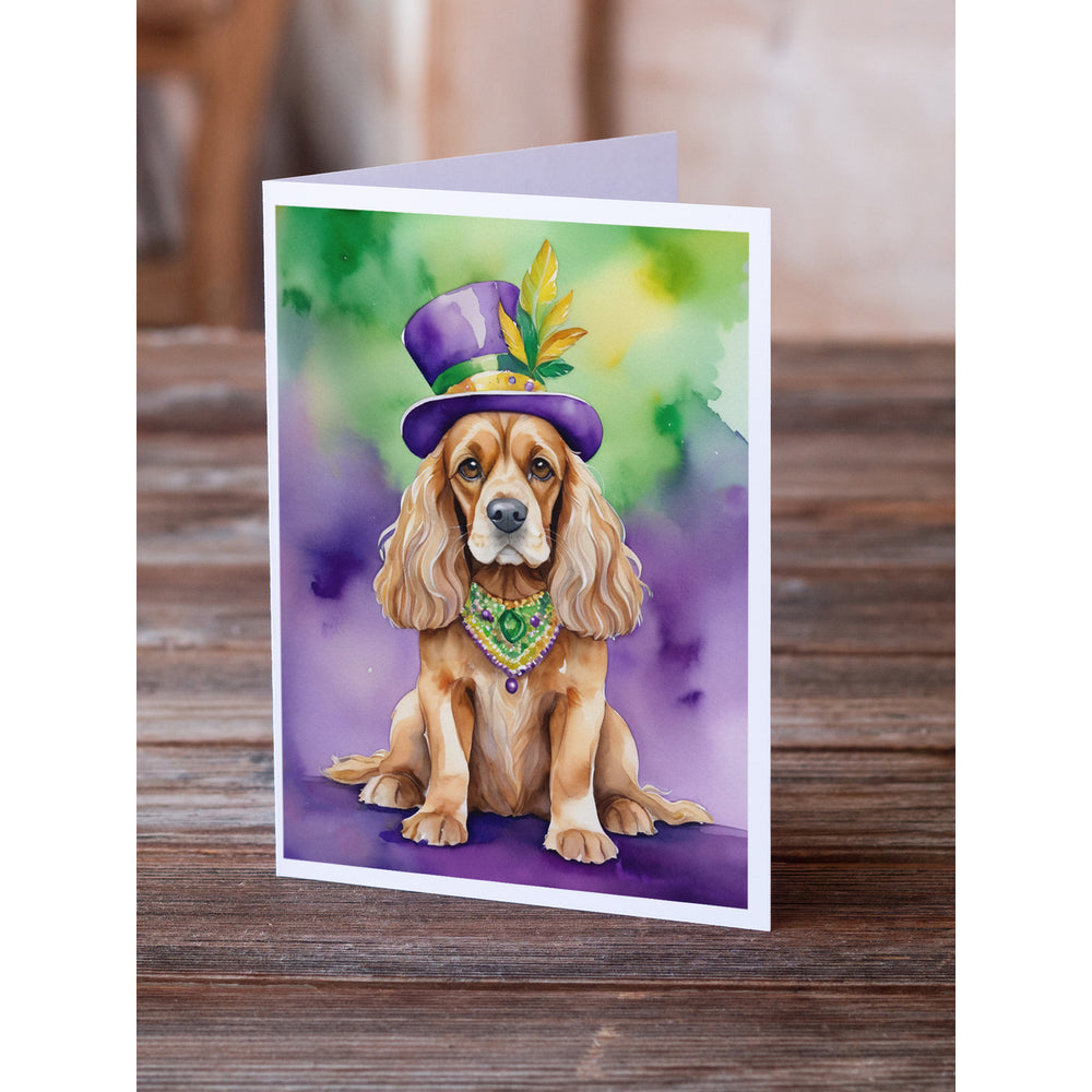 Cocker Spaniel King of Mardi Gras Greeting Cards Pack of 8 Image 2