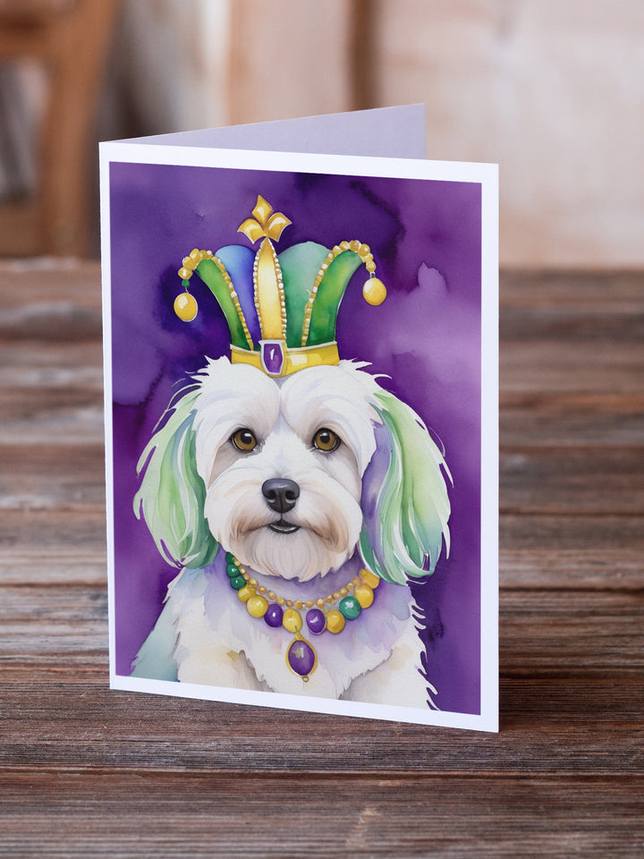 Coton de Tulear King of Mardi Gras Greeting Cards Pack of 8 Image 2