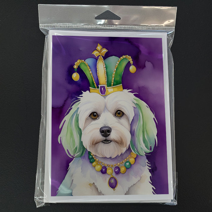 Coton de Tulear King of Mardi Gras Greeting Cards Pack of 8 Image 3