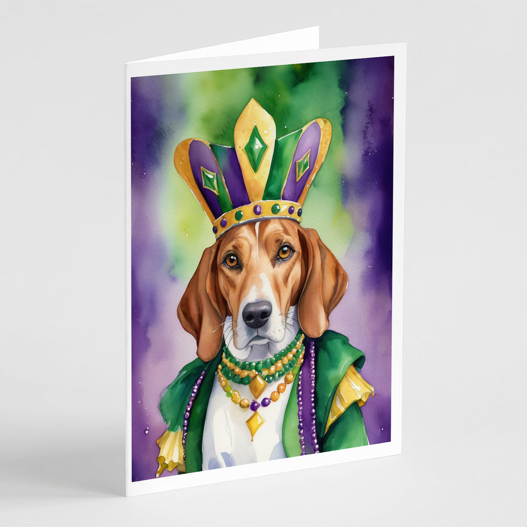 English Foxhound King of Mardi Gras Greeting Cards Pack of 8 Image 1