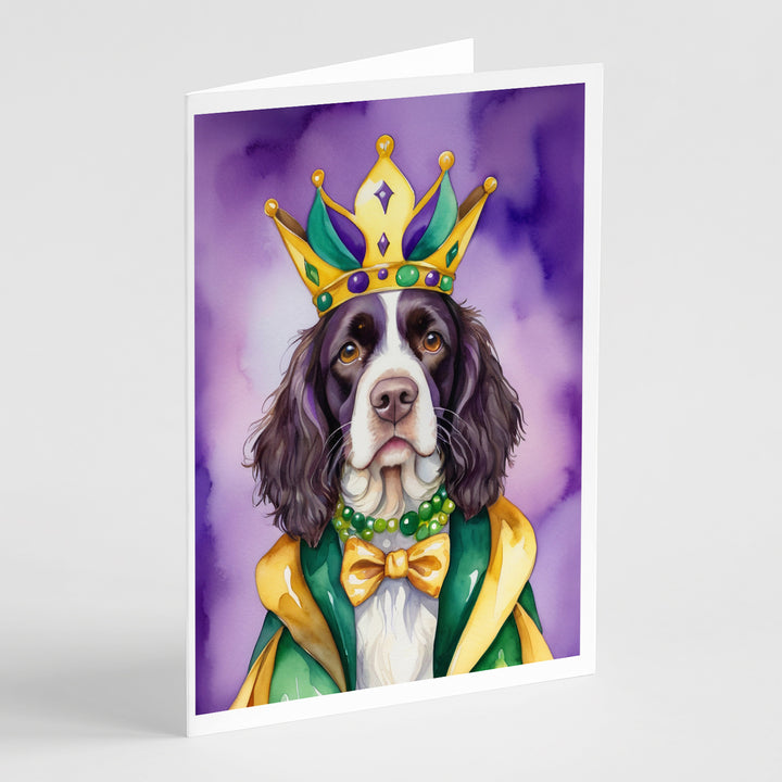 English Springer Spaniel King of Mardi Gras Greeting Cards Pack of 8 Image 1