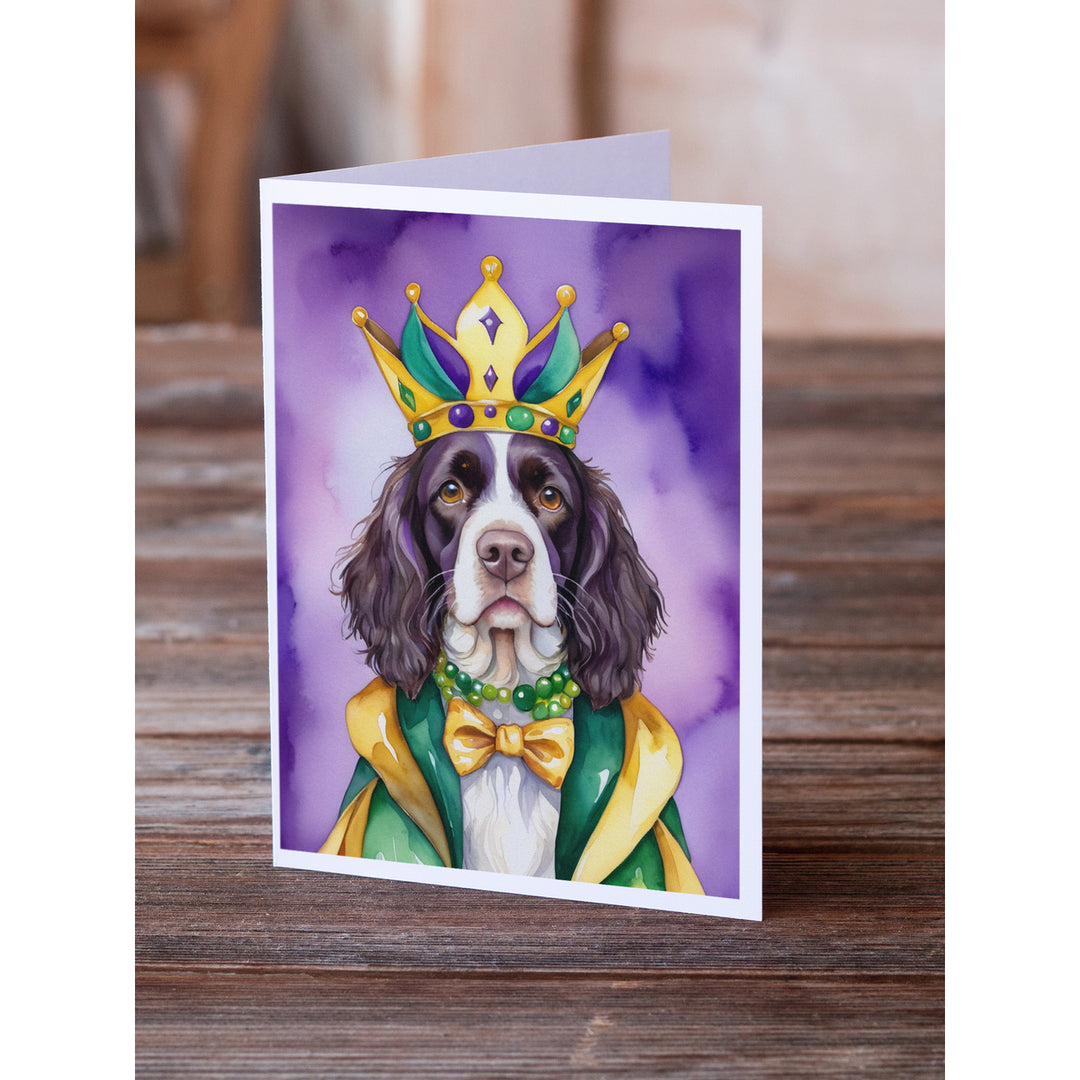 English Springer Spaniel King of Mardi Gras Greeting Cards Pack of 8 Image 2