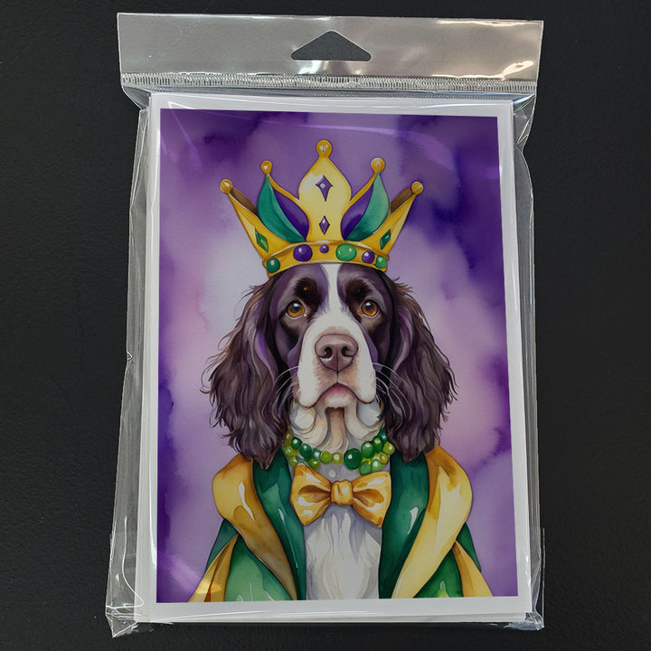 English Springer Spaniel King of Mardi Gras Greeting Cards Pack of 8 Image 3