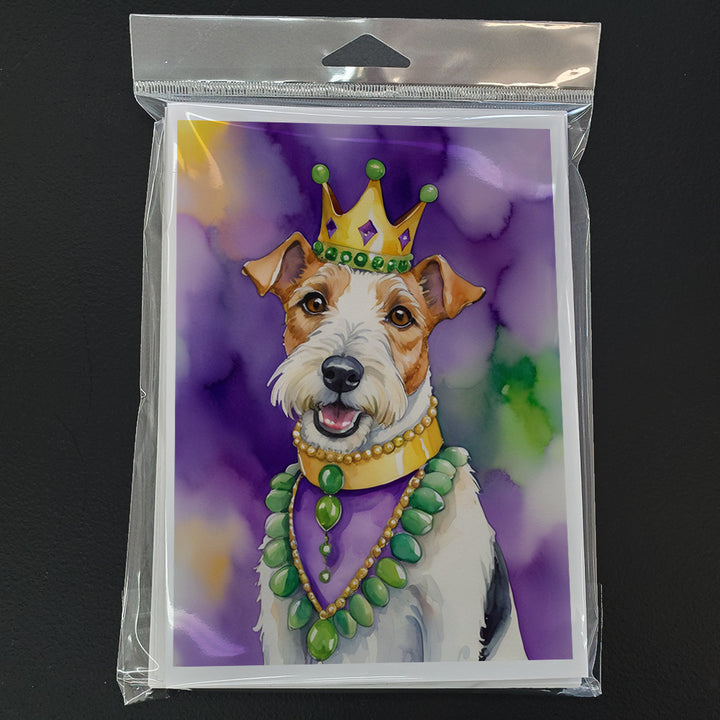 Fox Terrier King of Mardi Gras Greeting Cards Pack of 8 Image 3