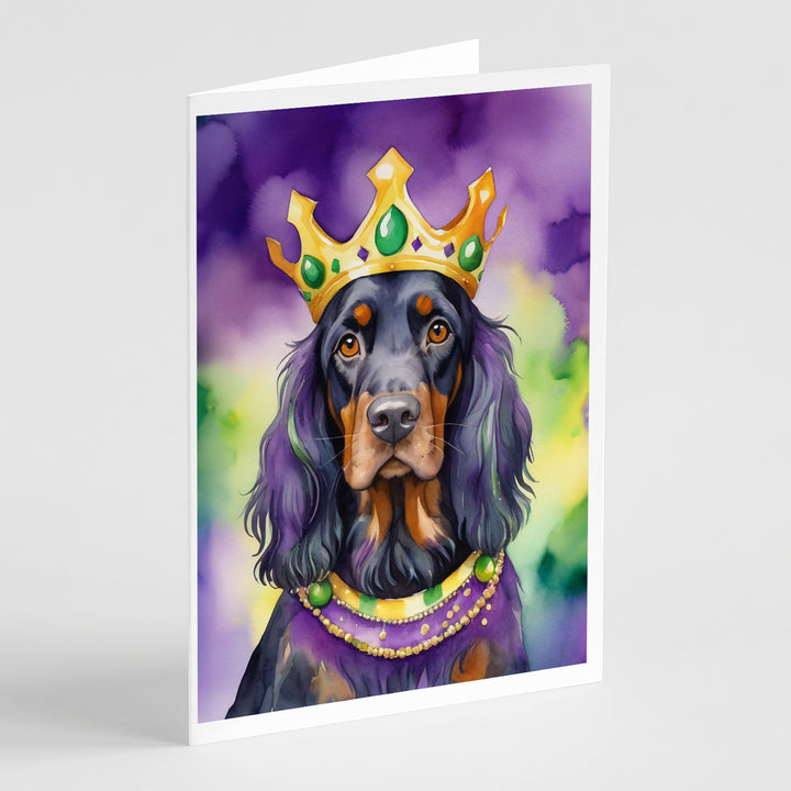 Gordon Setter King of Mardi Gras Greeting Cards Pack of 8 Image 1