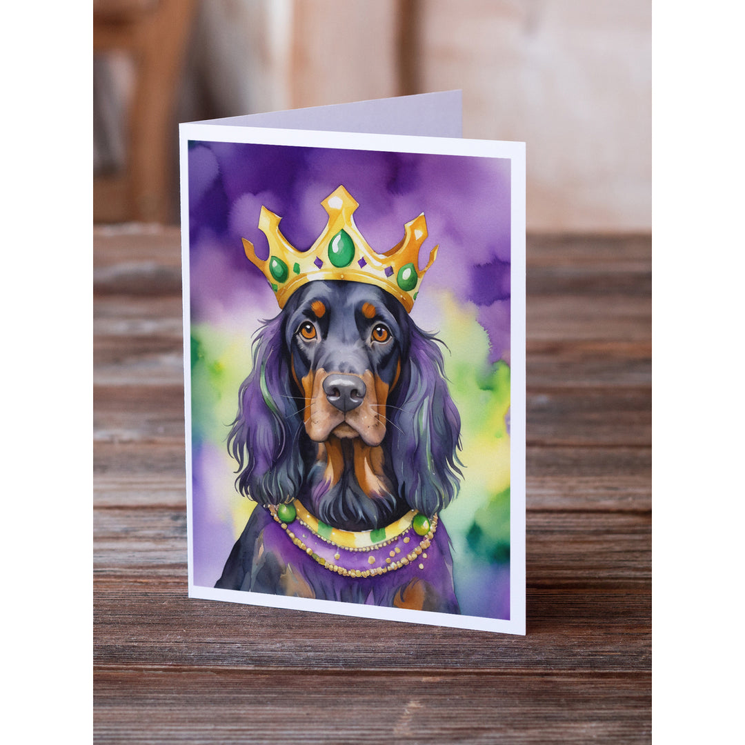 Gordon Setter King of Mardi Gras Greeting Cards Pack of 8 Image 2