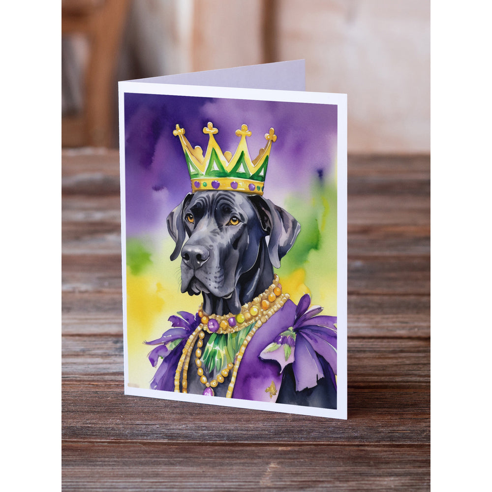 Great Dane King of Mardi Gras Greeting Cards Pack of 8 Image 2