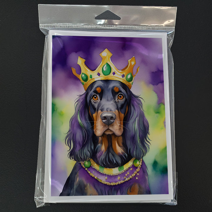 Gordon Setter King of Mardi Gras Greeting Cards Pack of 8 Image 3