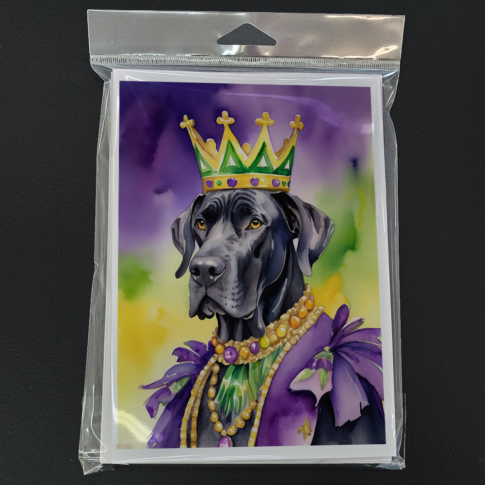 Great Dane King of Mardi Gras Greeting Cards Pack of 8 Image 3