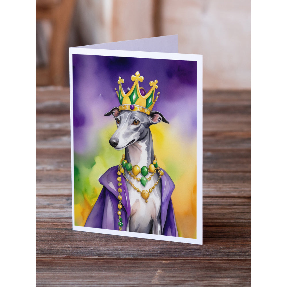 Greyhound King of Mardi Gras Greeting Cards Pack of 8 Image 2