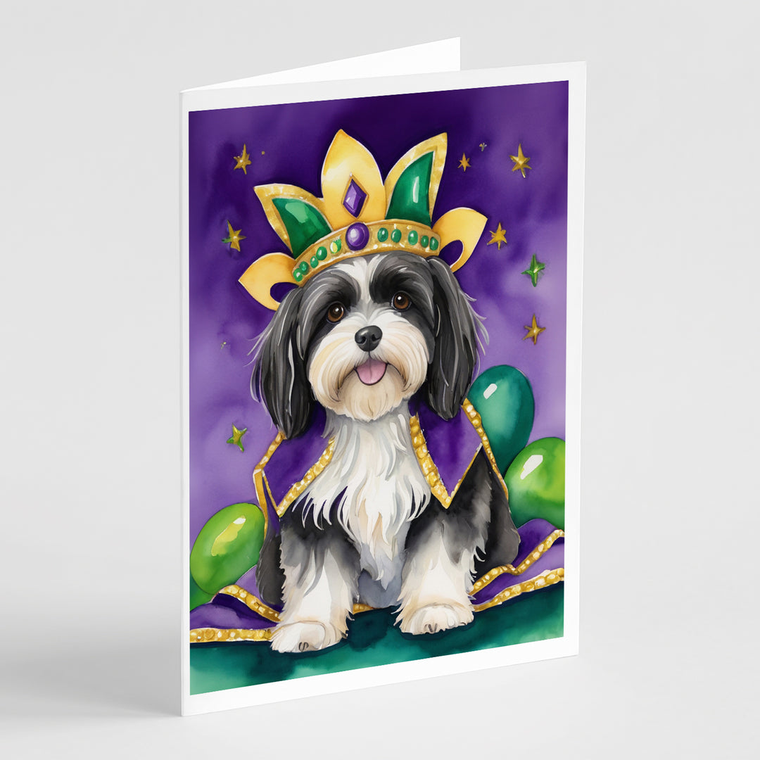 Havanese King of Mardi Gras Greeting Cards Pack of 8 Image 1