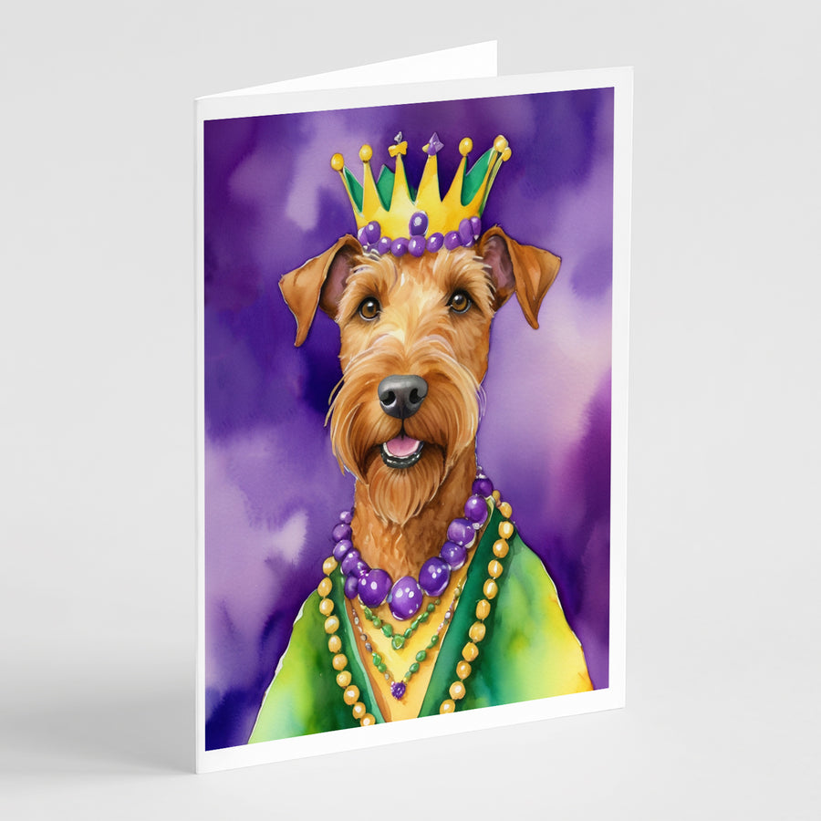 Irish Terrier King of Mardi Gras Greeting Cards Pack of 8 Image 1