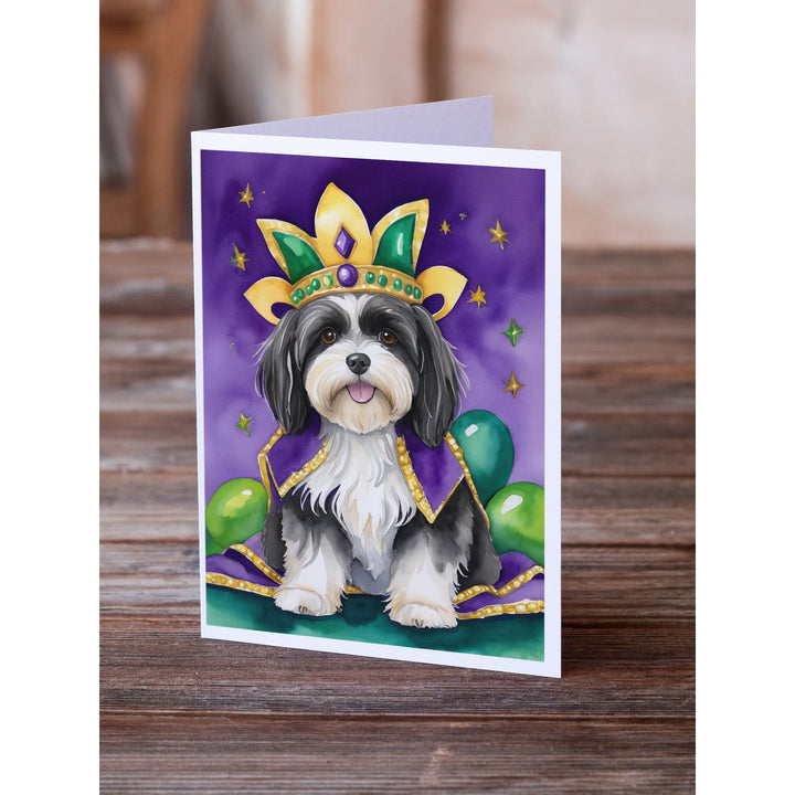 Havanese King of Mardi Gras Greeting Cards Pack of 8 Image 2