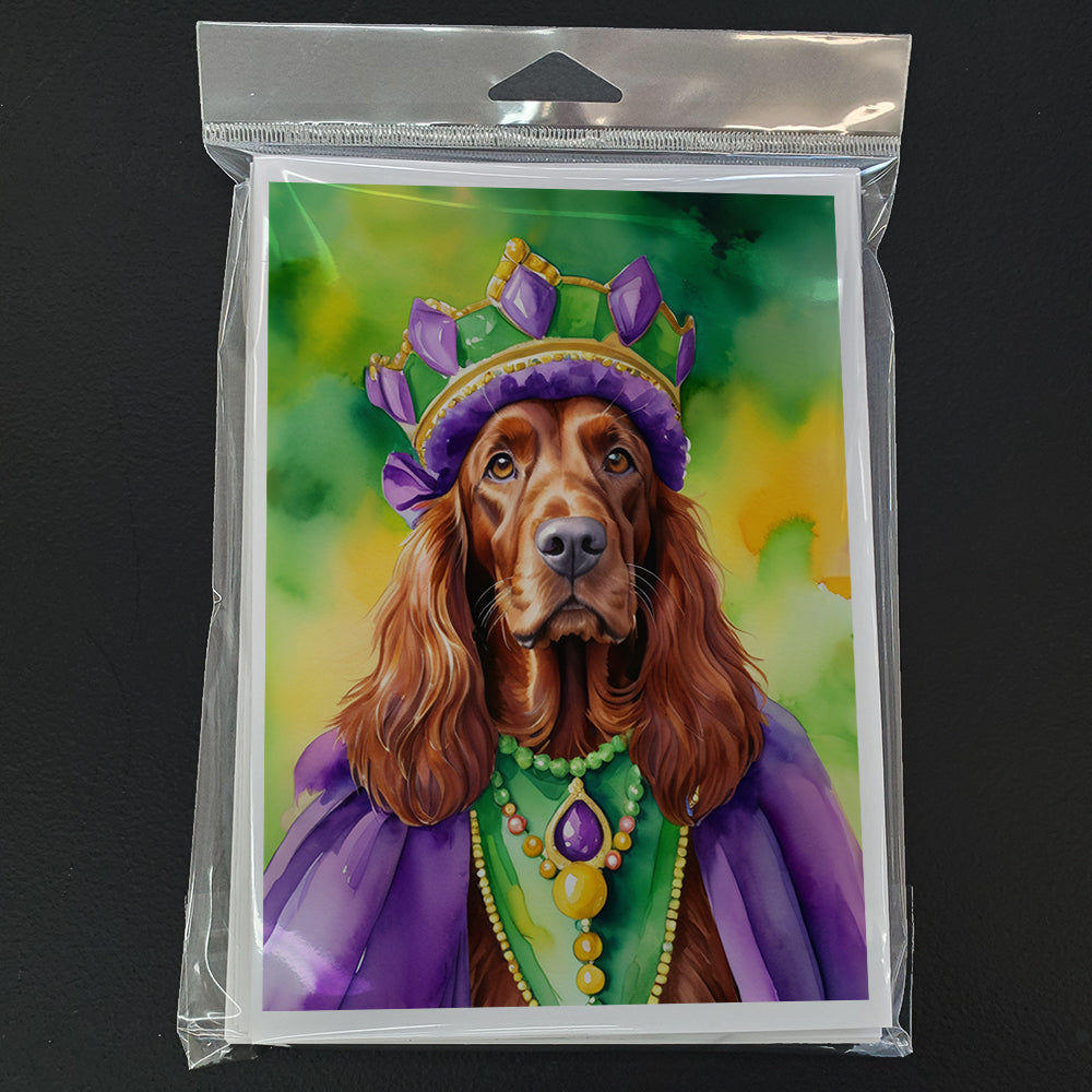 Irish Setter King of Mardi Gras Greeting Cards Pack of 8 Image 3