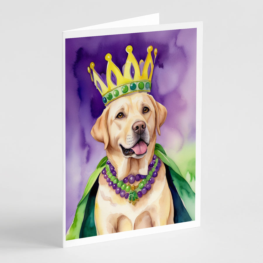 Labrador Retriever King of Mardi Gras Greeting Cards Pack of 8 Image 1