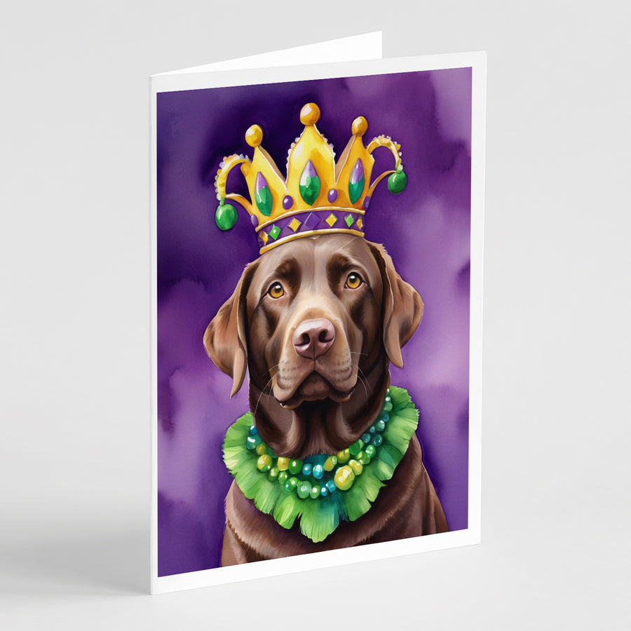 Labrador Retriever King of Mardi Gras Greeting Cards Pack of 8 Image 1